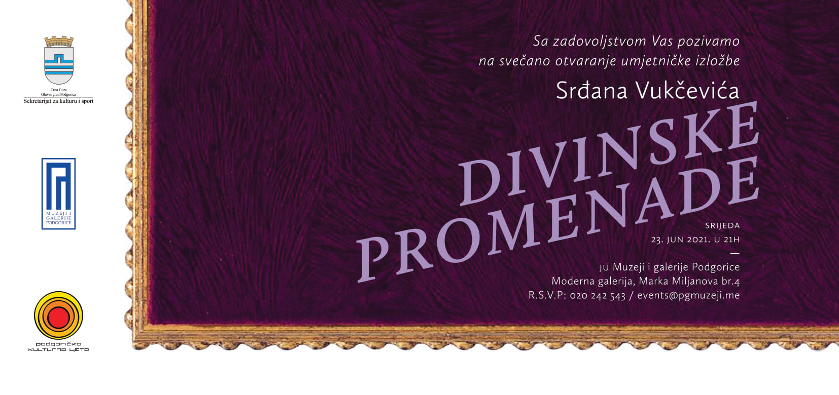 Izložba "Divinske promenade" akadamskog slikara Srđana Vukčevića