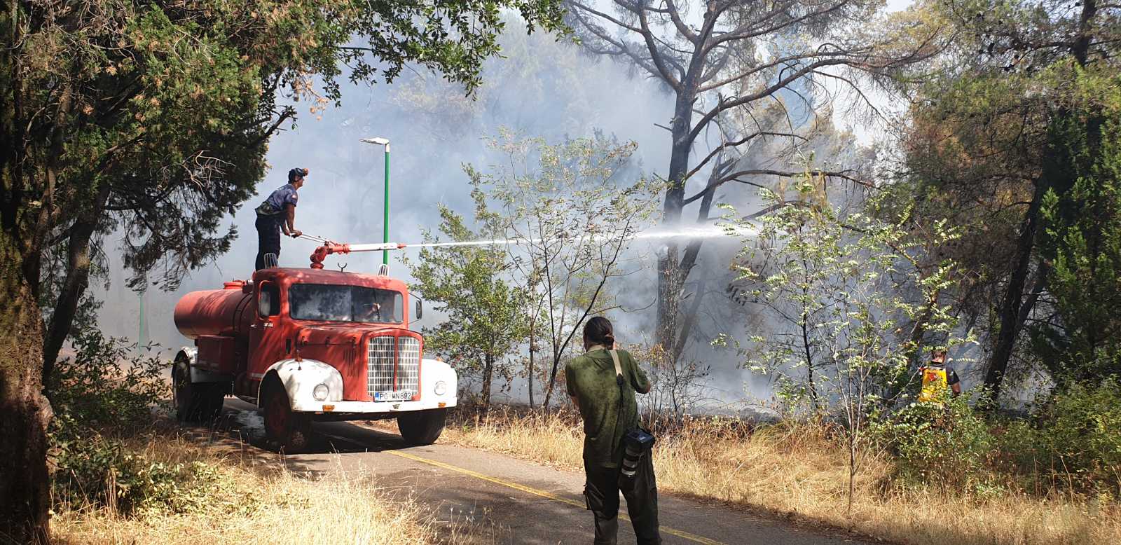 Požar na brdu Gorica; Ekipe Službe zaštite i spašavanja na terenu
