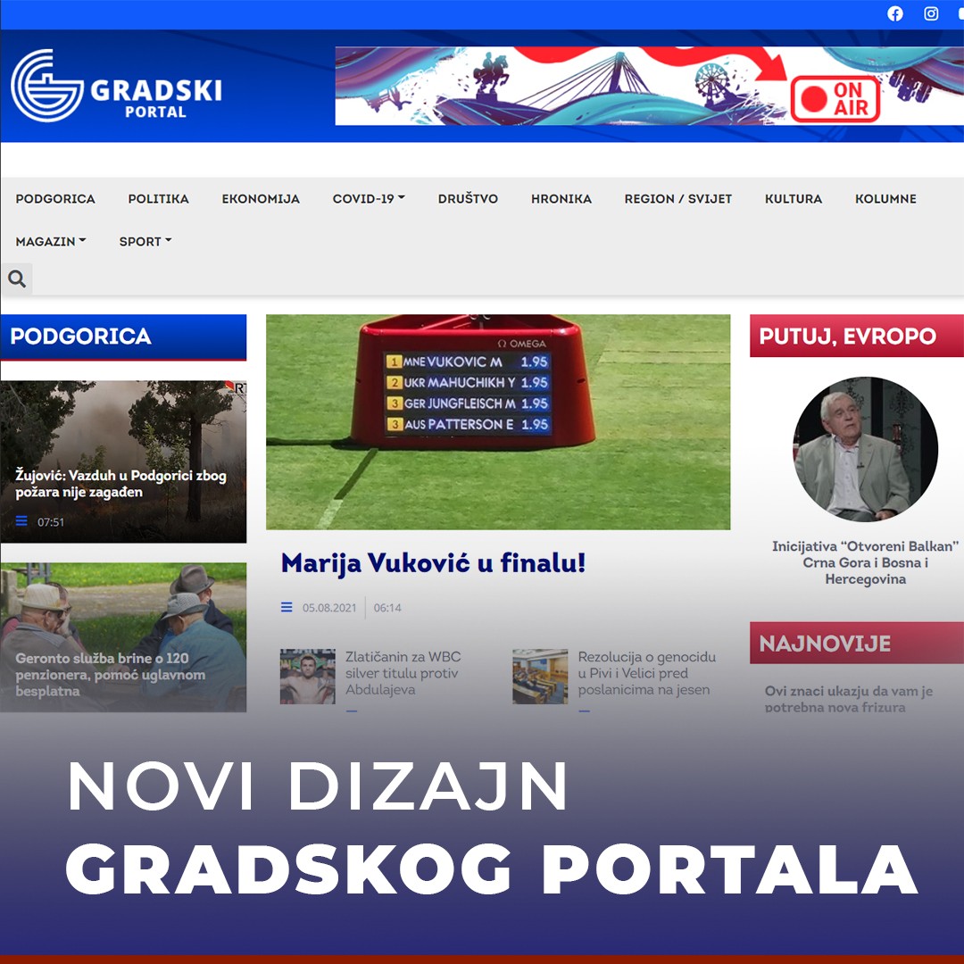 Novi dizajn gradskog portala