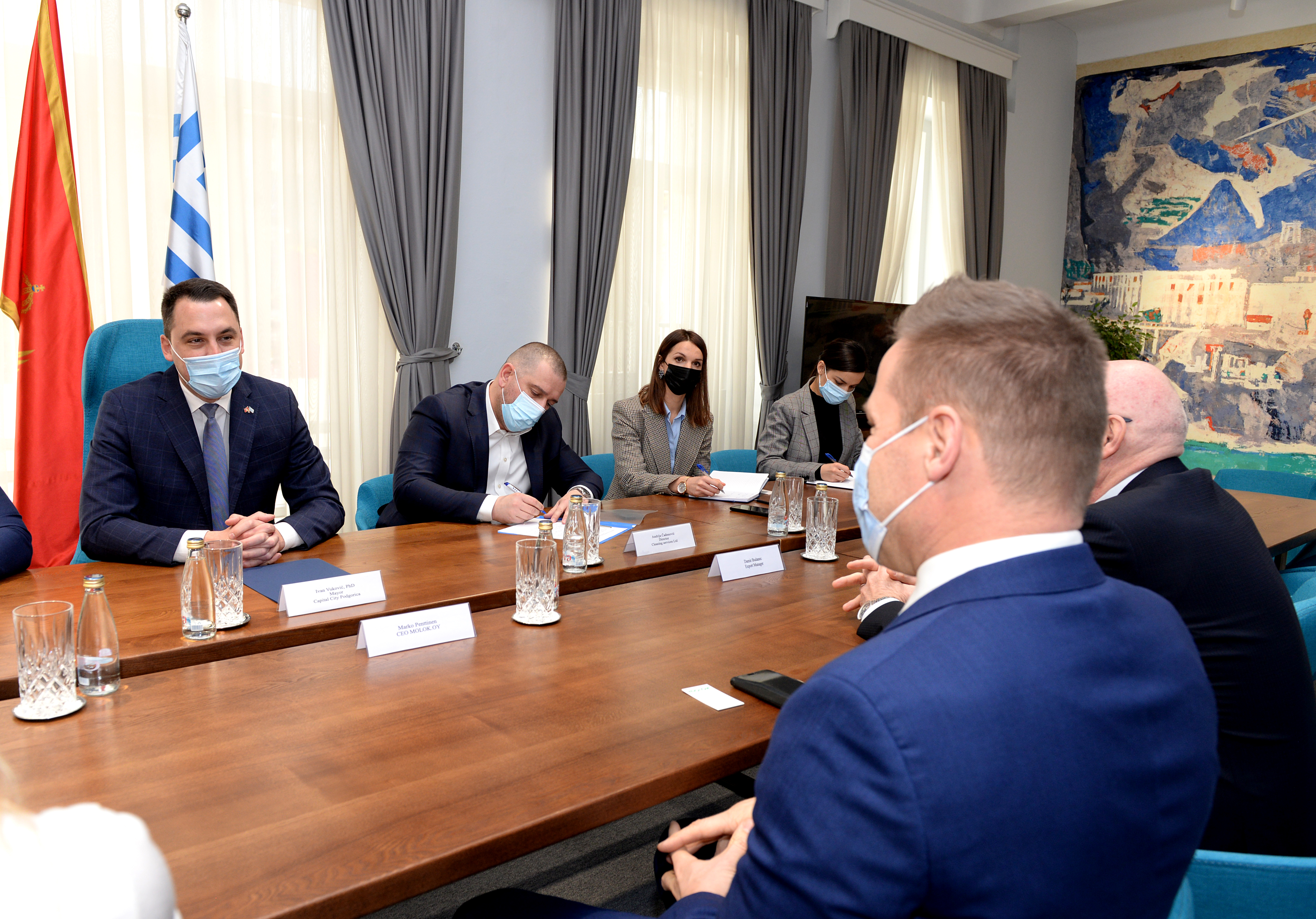 Vuković sa predstavnicima kompanije Molok: Višegodišnja uspješna saradnja se nastavlja;  Podgorica konstantno unapređuje stepen higijene u gradu