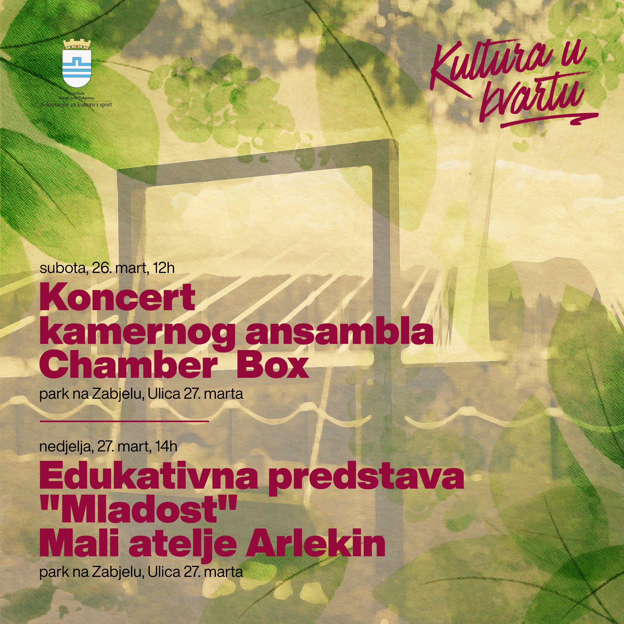 Kultura u kvartu ovog vikenda na Zabjelu