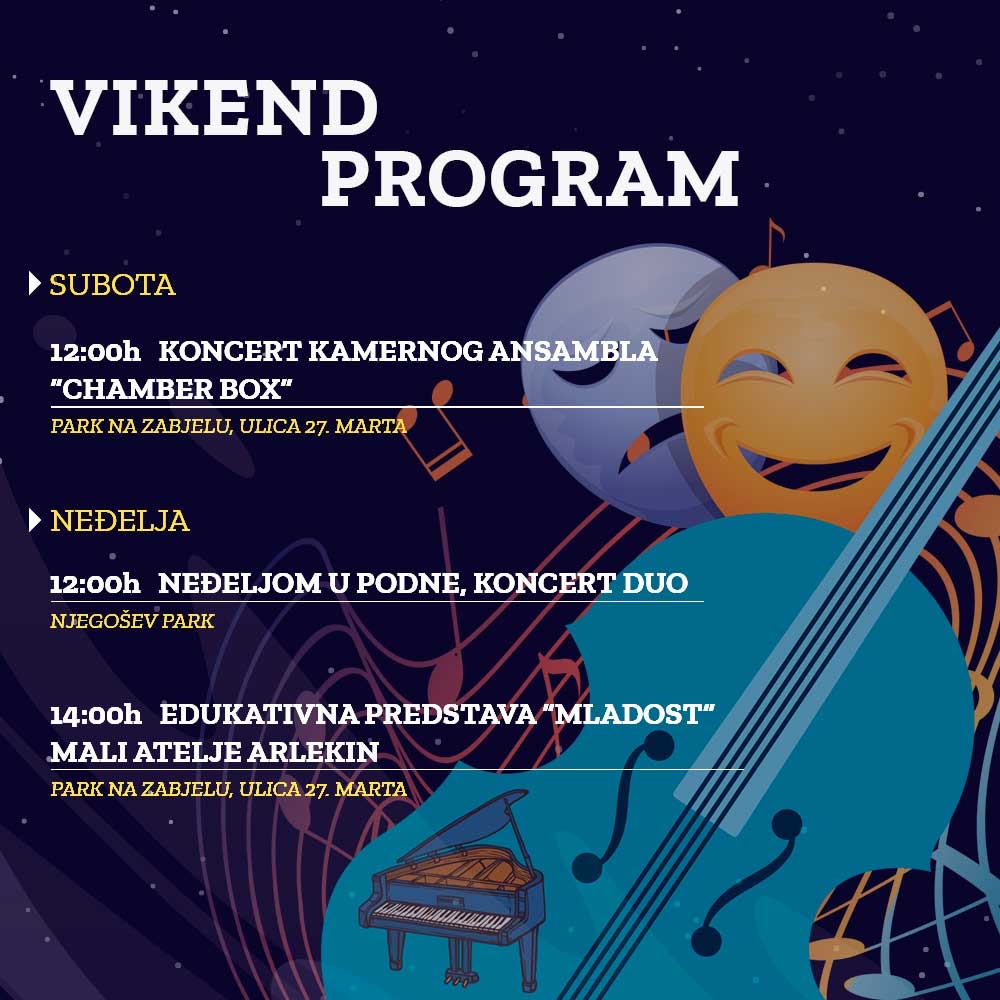 NAJAVA: Vikend program u Podgorici