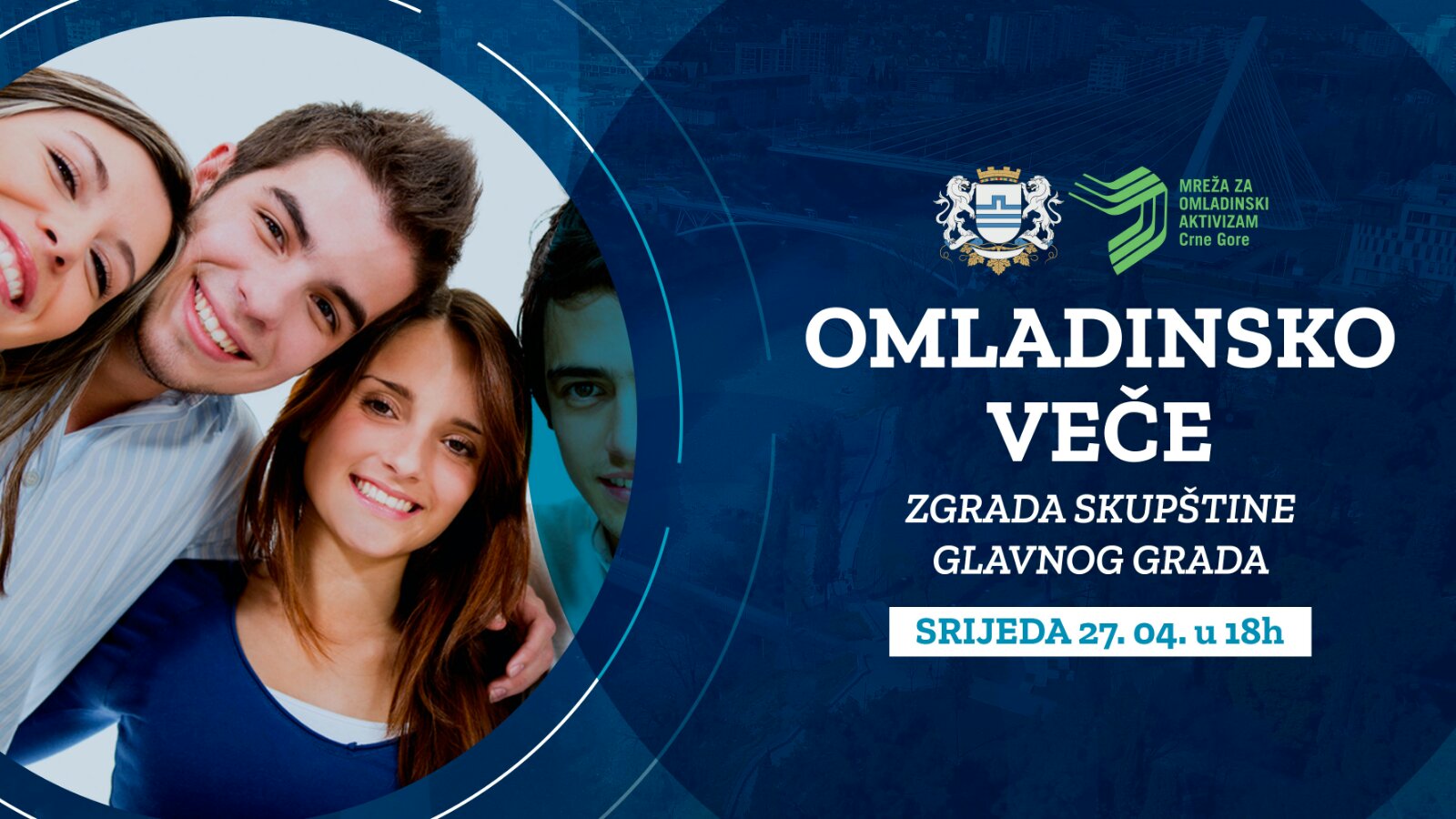 Najava: Omladinsko veče u zgradi Skupštine Glavnog grada