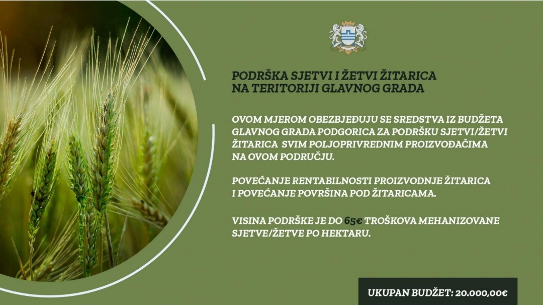 Glavni grad pruža značajnu podršku poljoprivrednicima u Podgorici; Potpisan Memorandum o saradnji sa Seljak.me