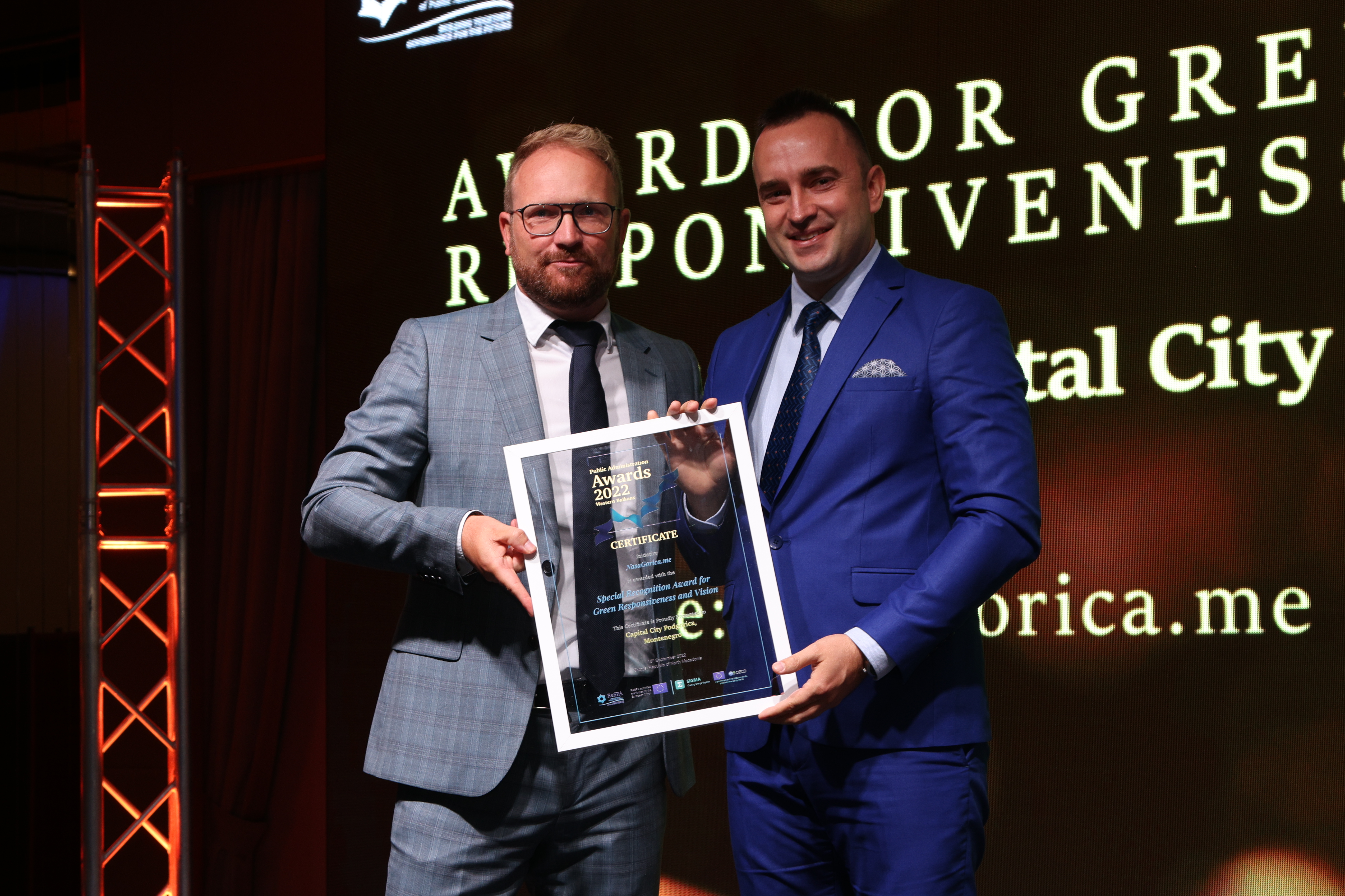 Glavni grad dobitnik specijalnog priznanja za kreiranje digitalne platforme NasaGorica.me