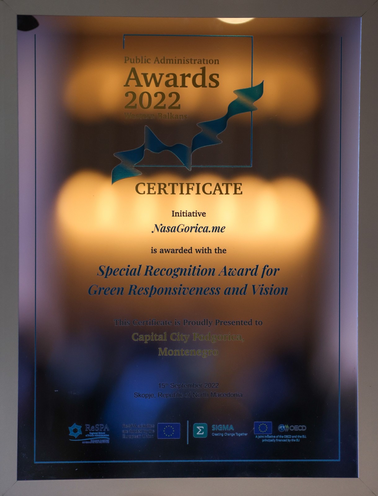 NasaGorica.me okupila više hiljada građana i dala značajan doprinos promociji zelenih politika i donijela specijalno priznanje Glavnom gradu