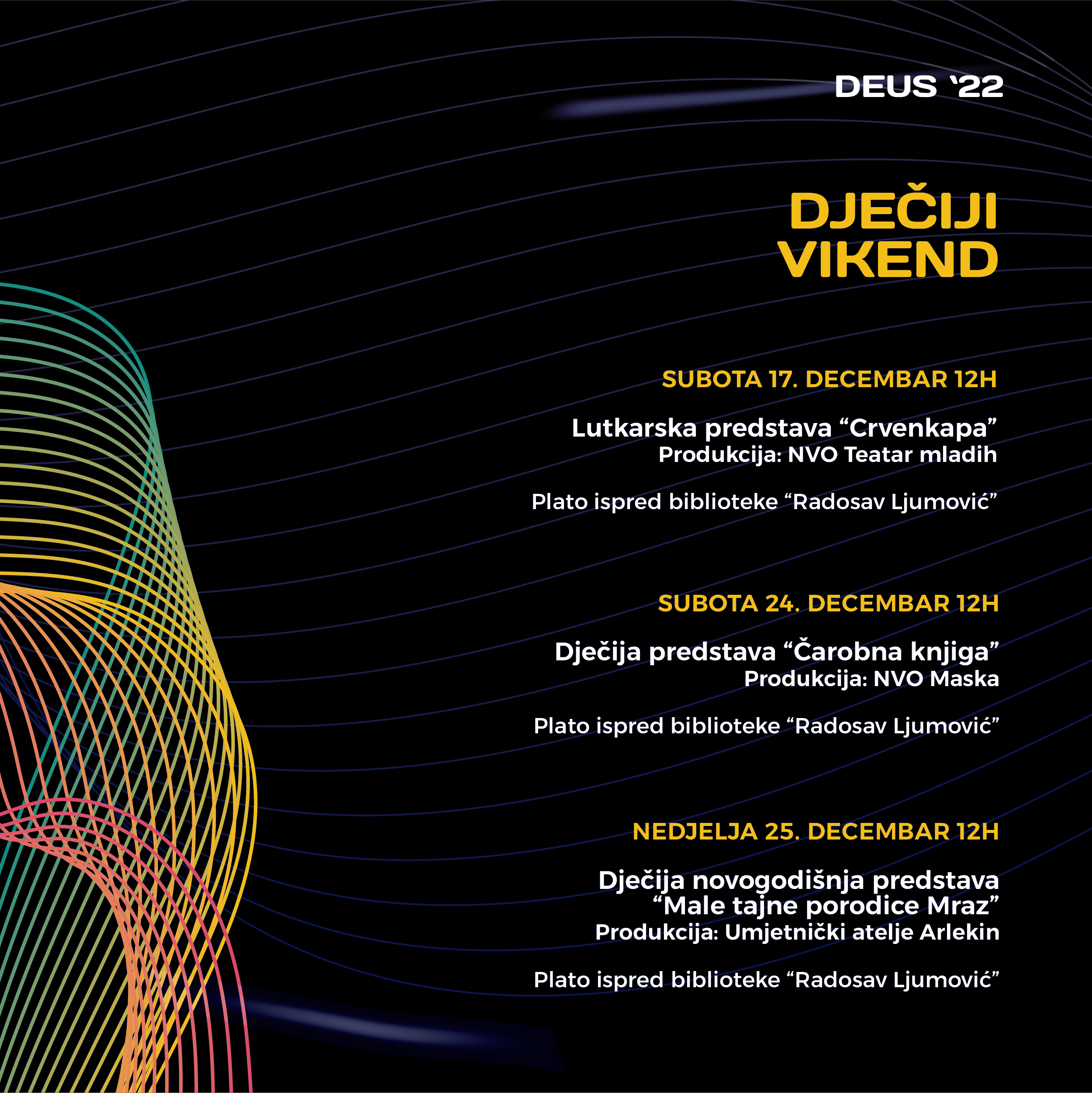 Počinje jubilarno 30.izdanje DEUS-a;  Bogat kulturni program u Podgorici do kraja mjeseca