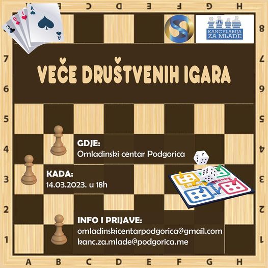 "Veče društvenih igara" u Omladinskom centru
