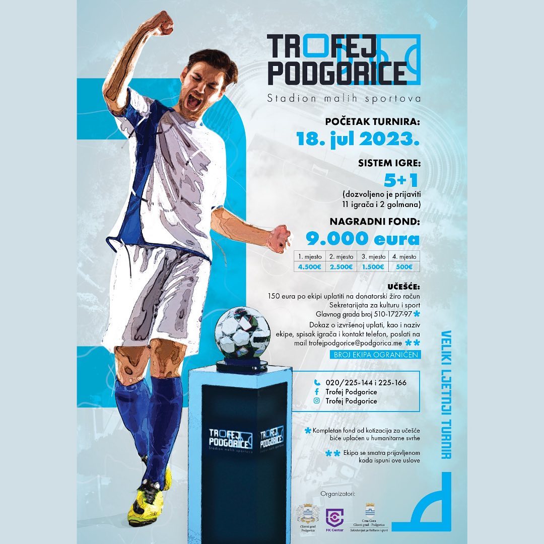 Trofej Podgorice: KREĆU PRIJAVE ZA PODGORIČKI MUNDIJAL