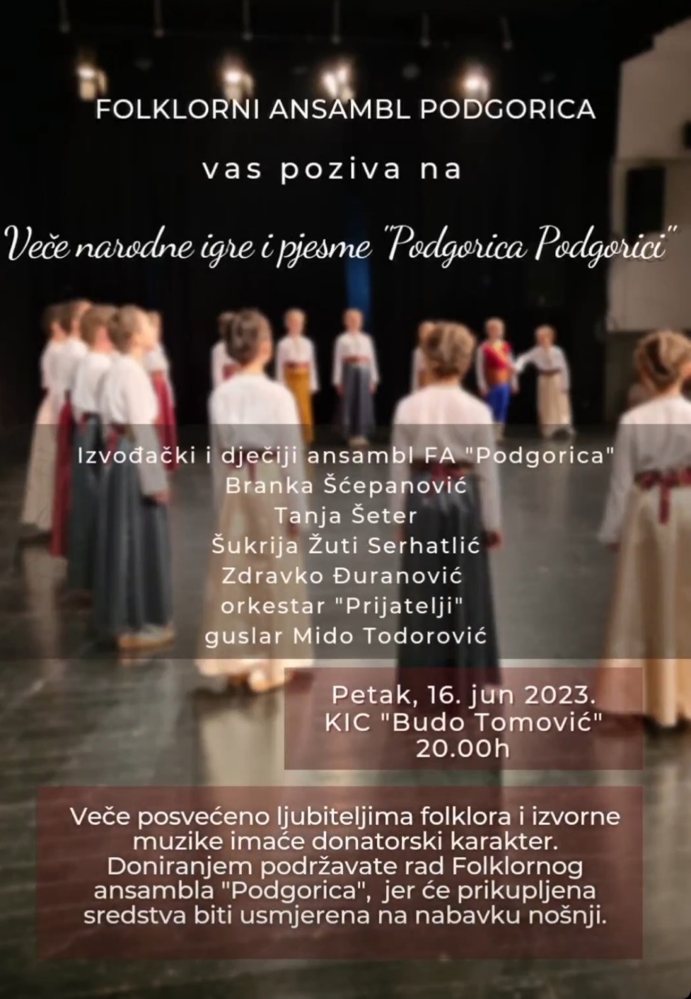 Veče narodne igre i pjesme “Podgorica Podgorici”
