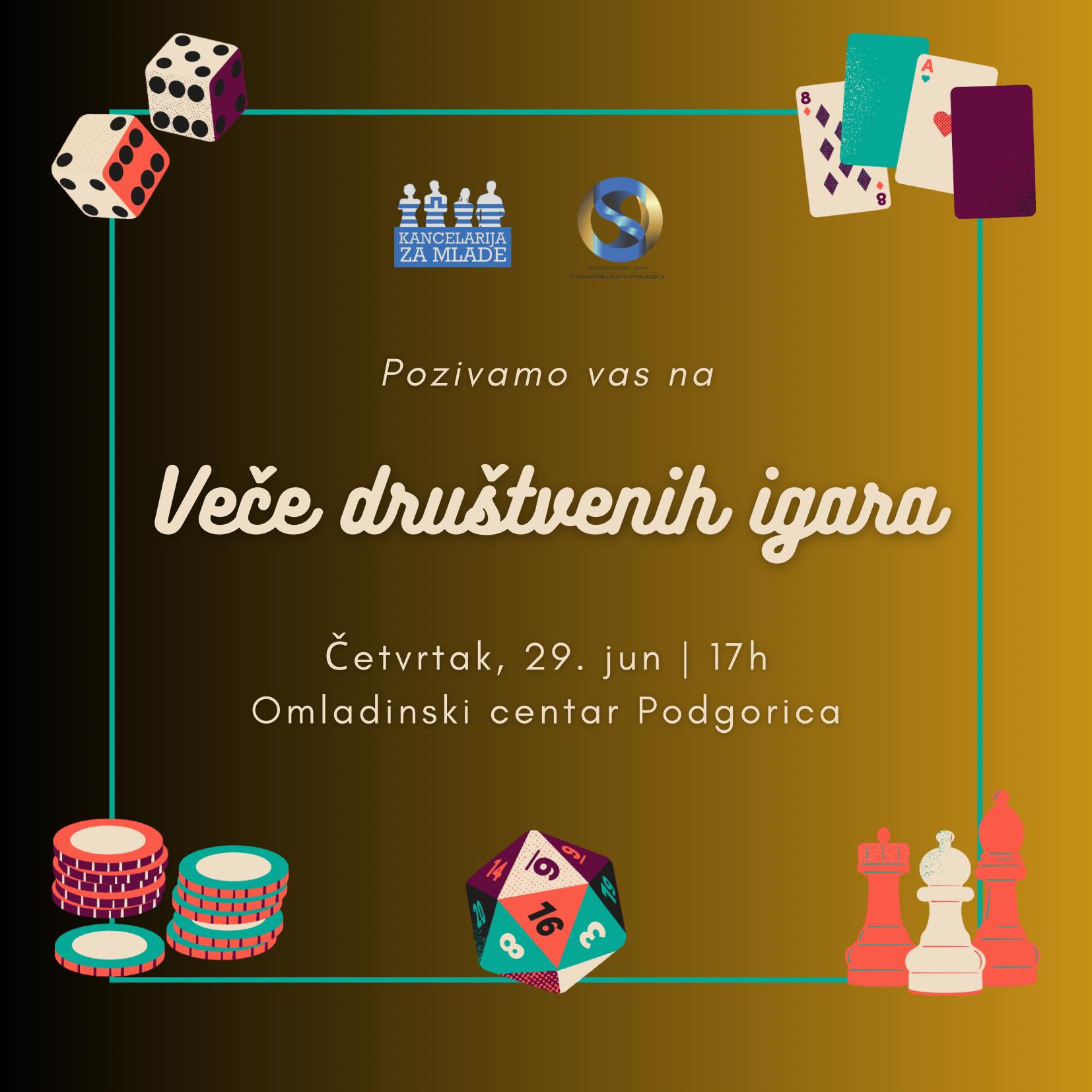 "Veče društvenih igara" u Omladinskom centru