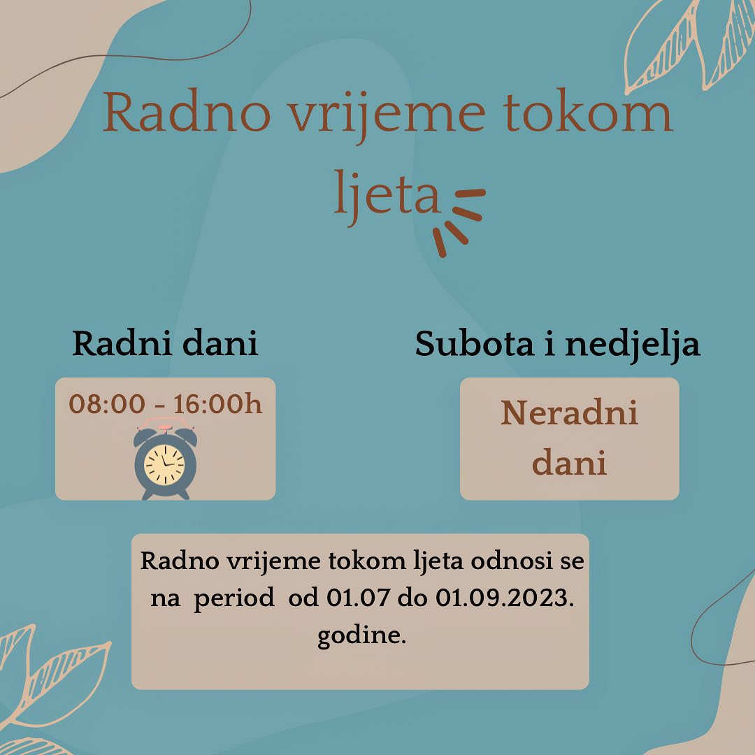 Radno vrijeme JU NB "Radosav Ljumović"