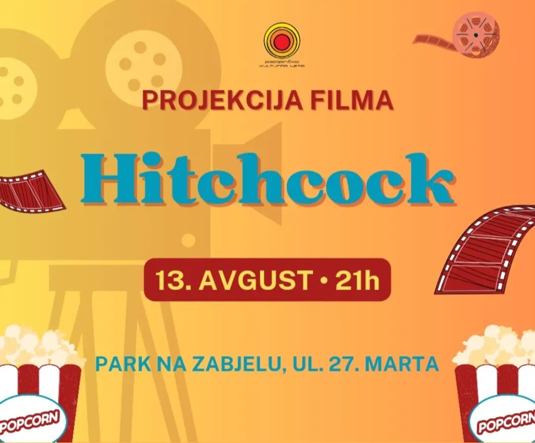 Projekcija filma "Hičkok" u Parku na Zabjelu (ulica 27. marta)