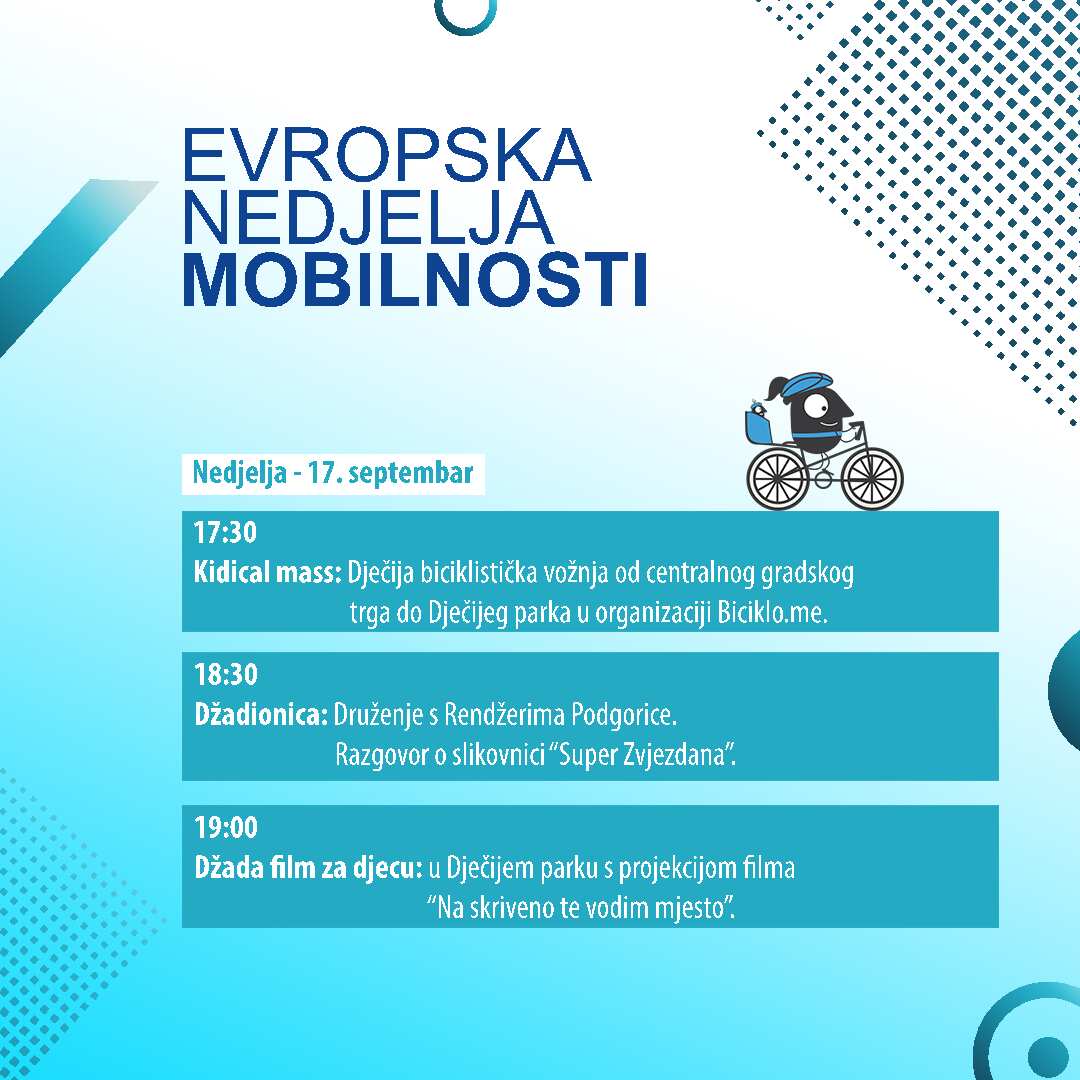 Nedjelja posvećena najmlađima; Kidical Mass, Džadaonica i film za djecu “Na skriveno te vodim mjesto”