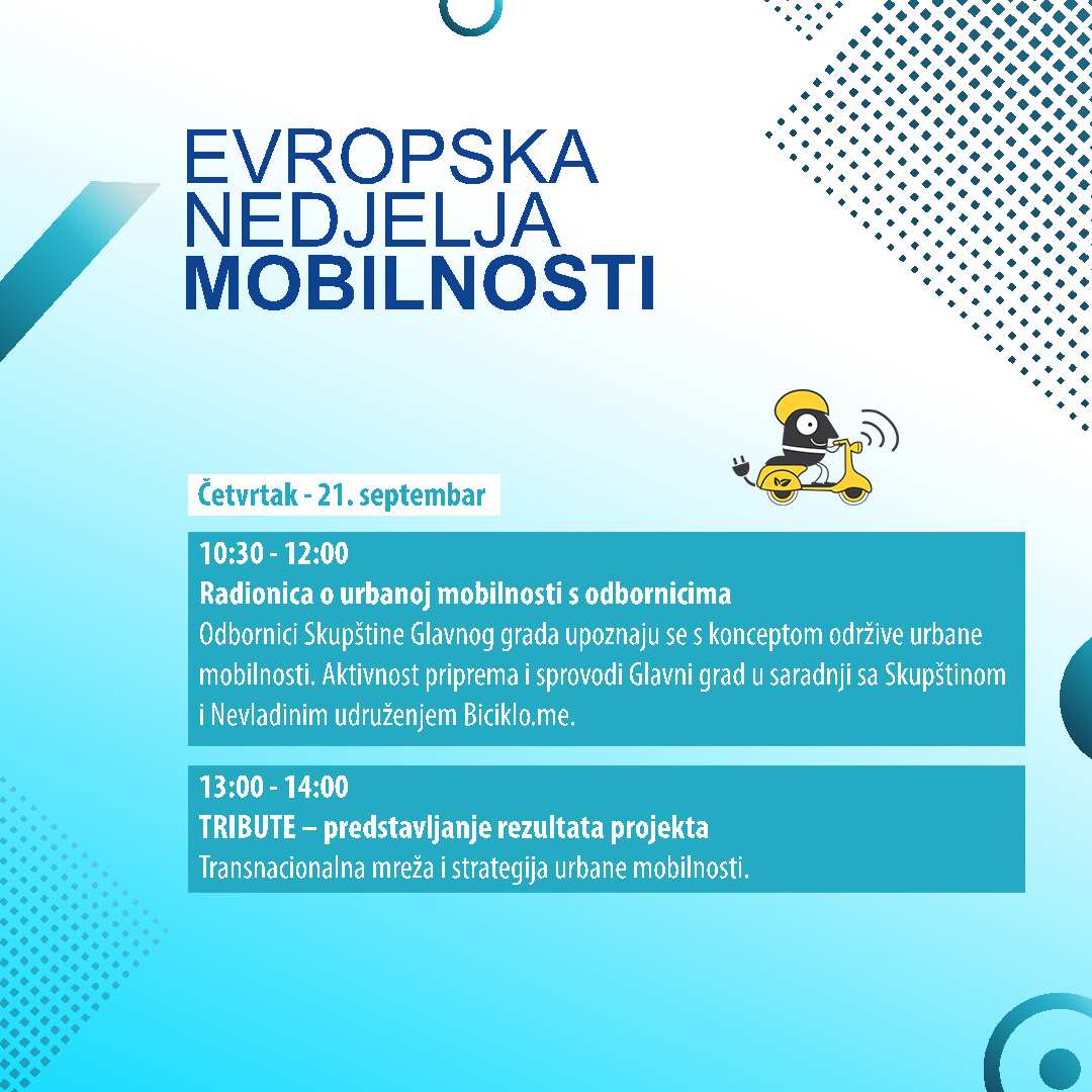 Radionica o urbanoj mobilnosti s odbornicima; Predstavljanje rezultata projekta TRIBUTE