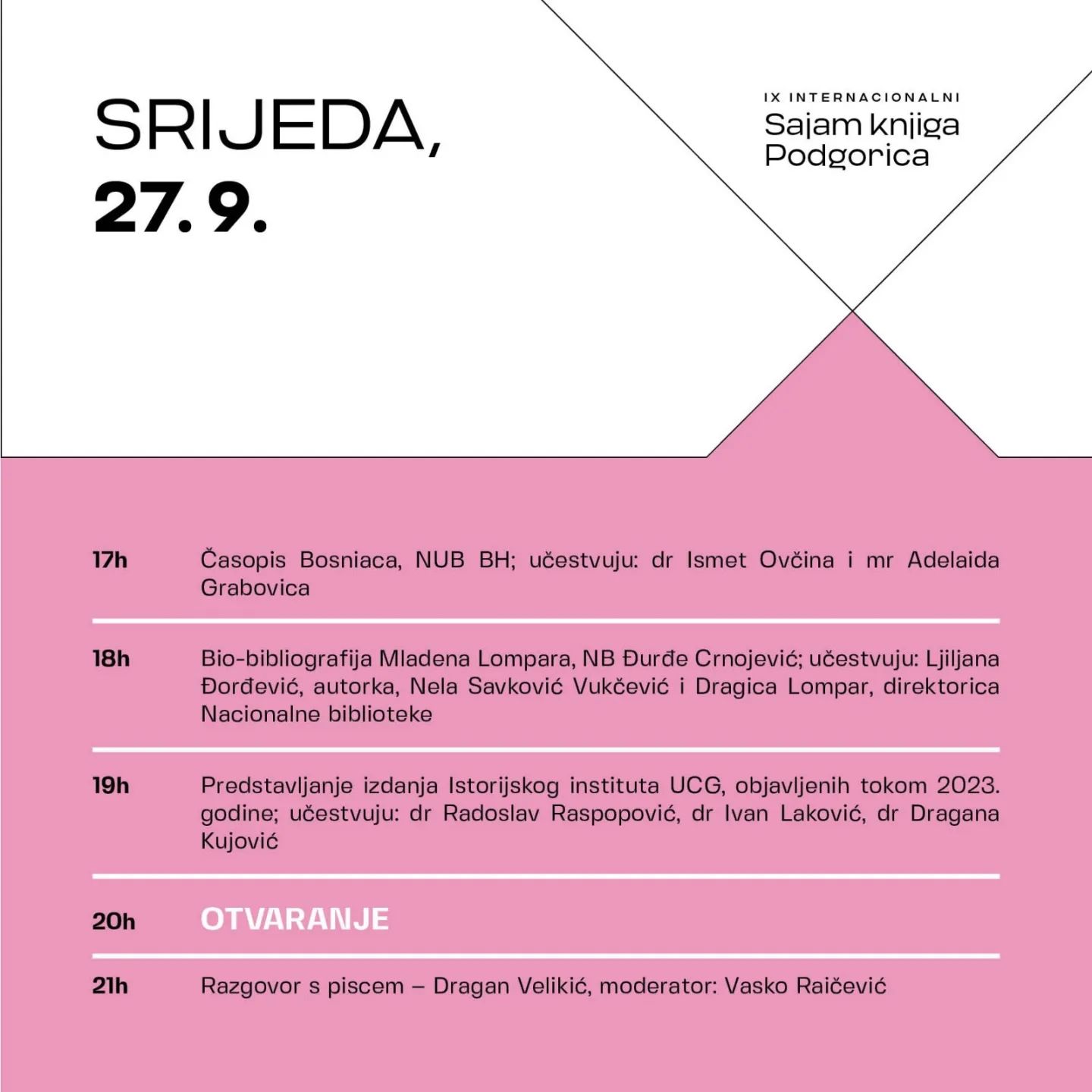 IX Internacionalni sajam knjiga, Podgorica 2023.