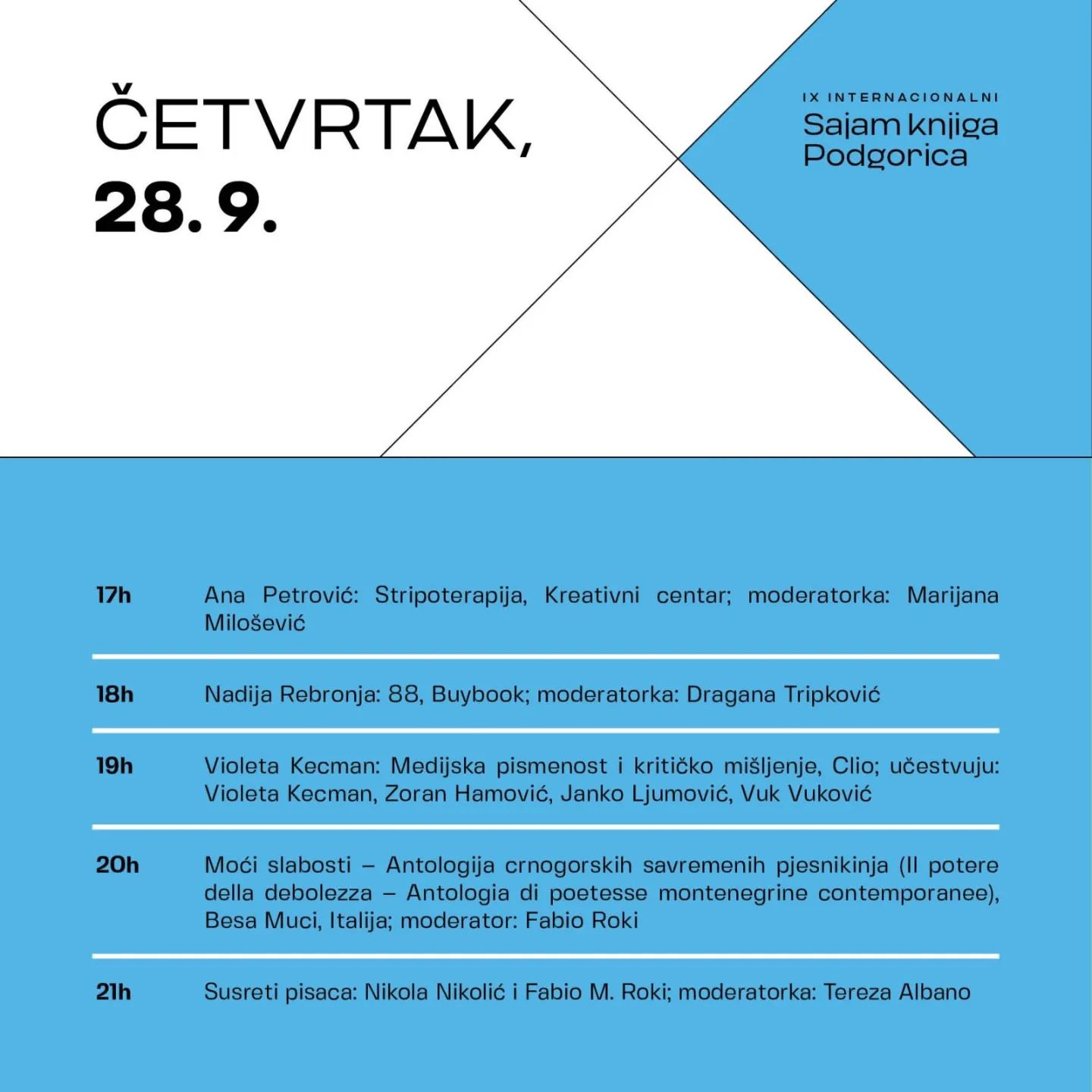 IX Internacionalni sajam knjiga, Podgorica 2023.