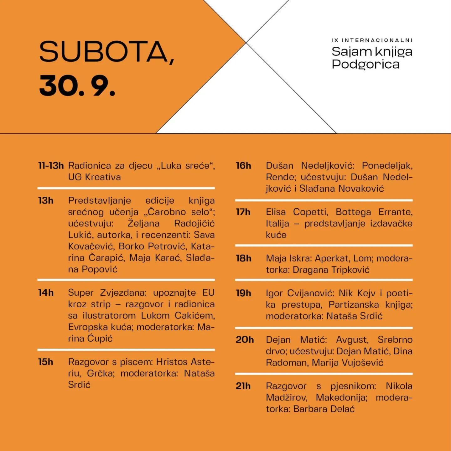 IX Internacionalni sajam knjiga, Podgorica 2023.