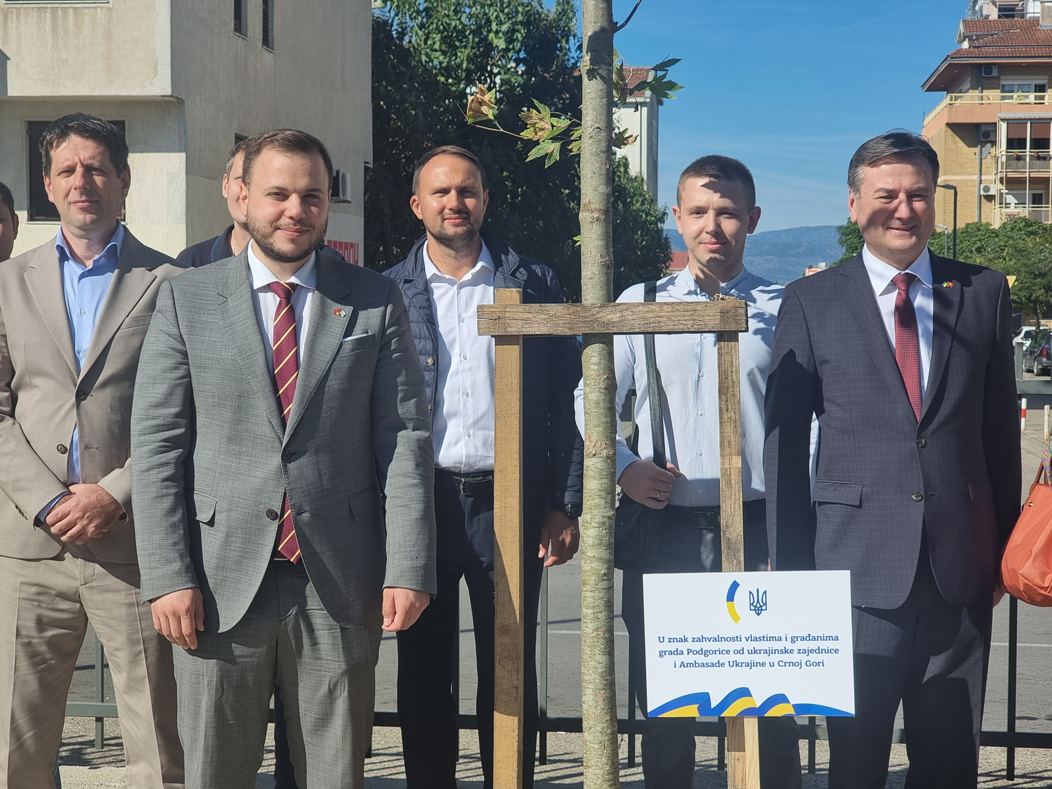 Platan kao simbol zahvalnosti Ukrajine Podgorici i Crnoj Gori zasađen u parku na Starom aerodromu