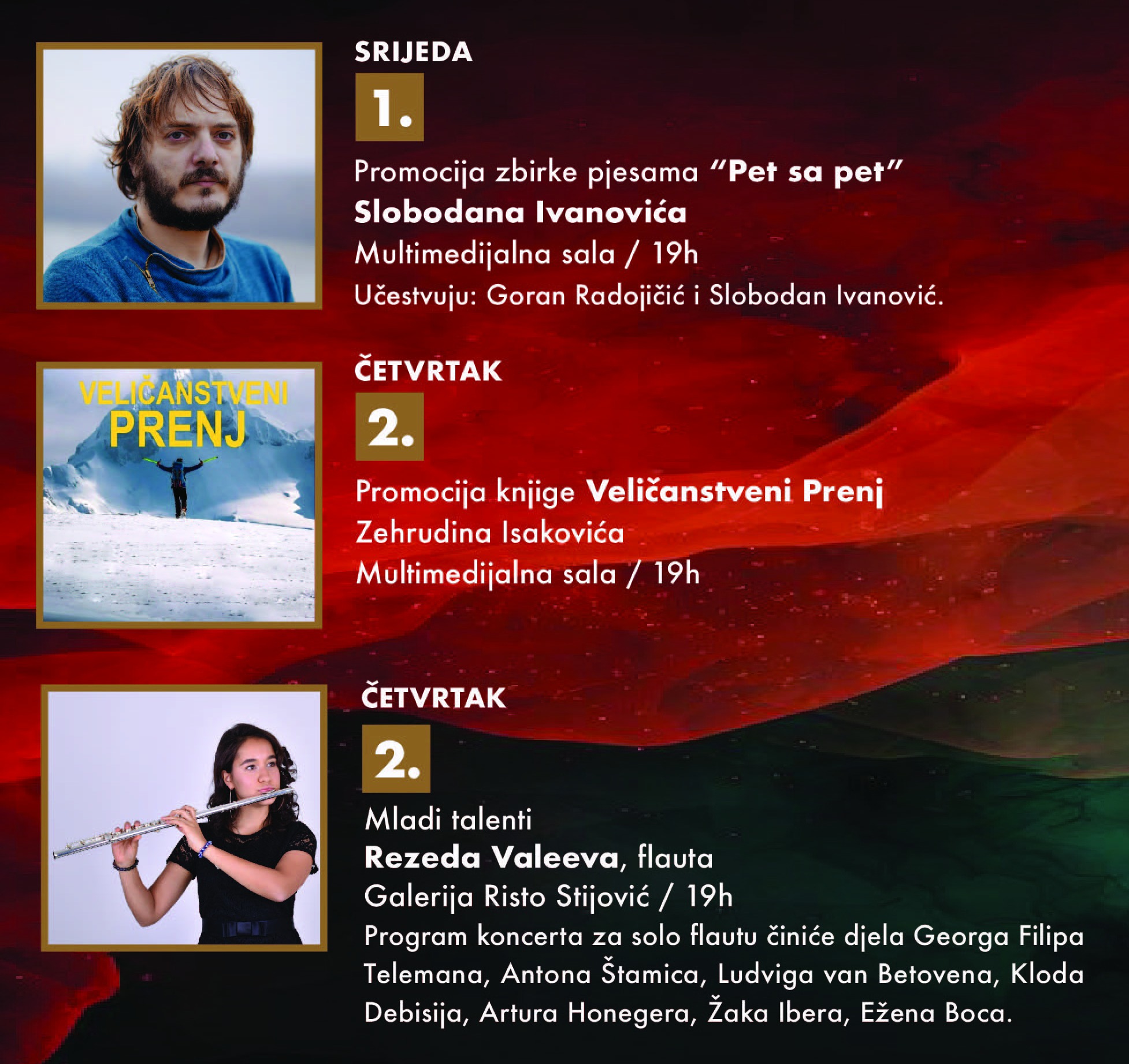 Žanrovski raznovrstan program u KIC-u "Budo Tomović"