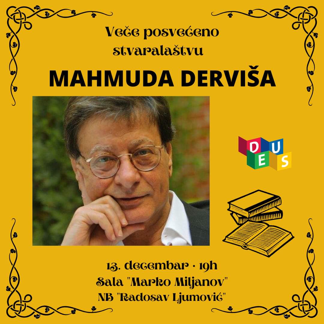 Veče posvećeno stvarlaštvu Mahmuda Derviša