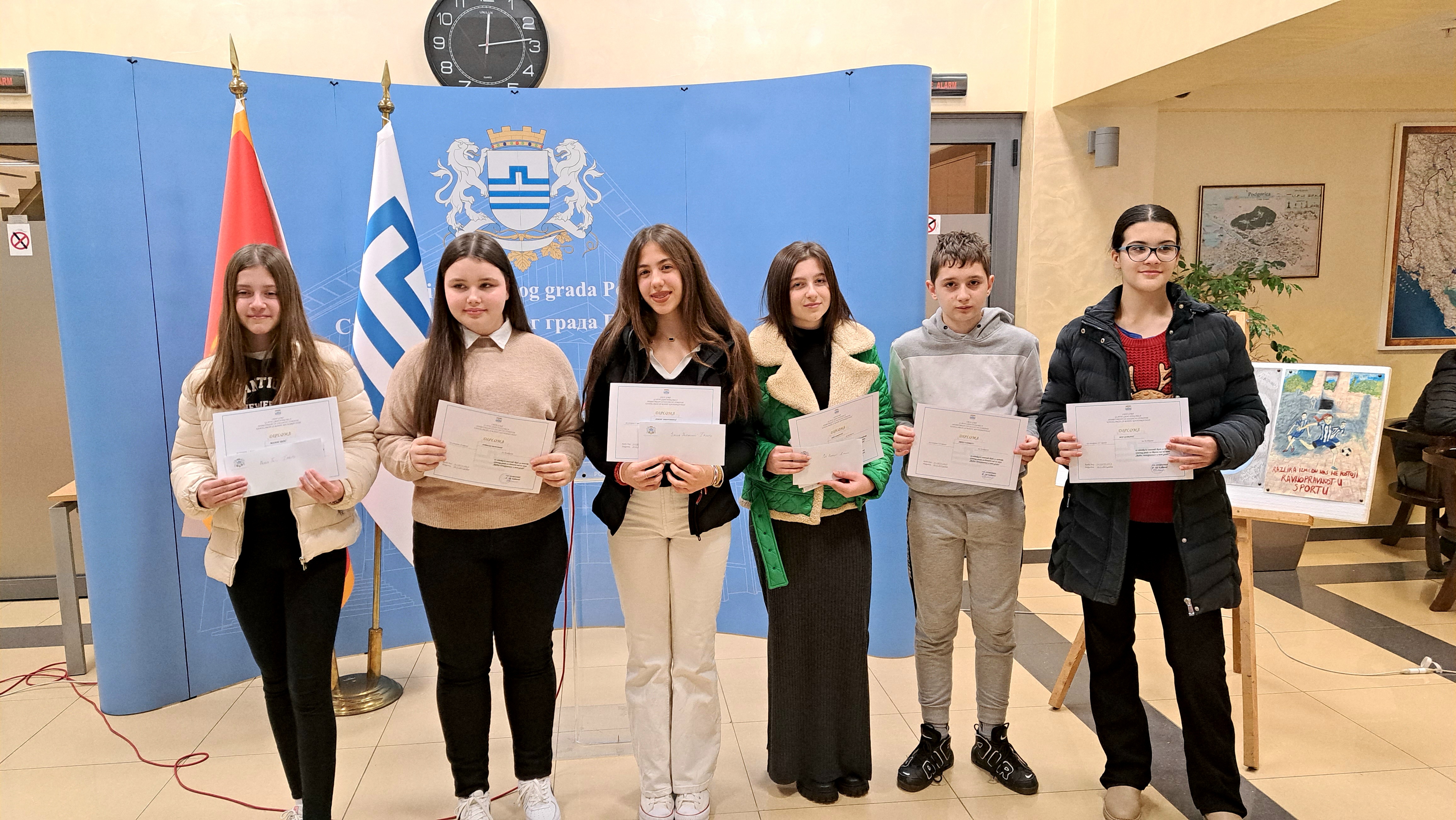 Nagrađeni učenici za najbolji literarni/likovni rad, na temu „Rodna ravnopravnost u mom gradu“