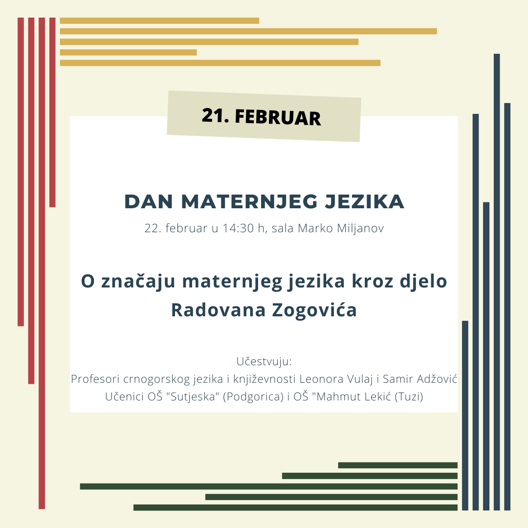 Međunarodni dan maternjeg jezika u Narodnoj biblioteci „Radosav Ljumović