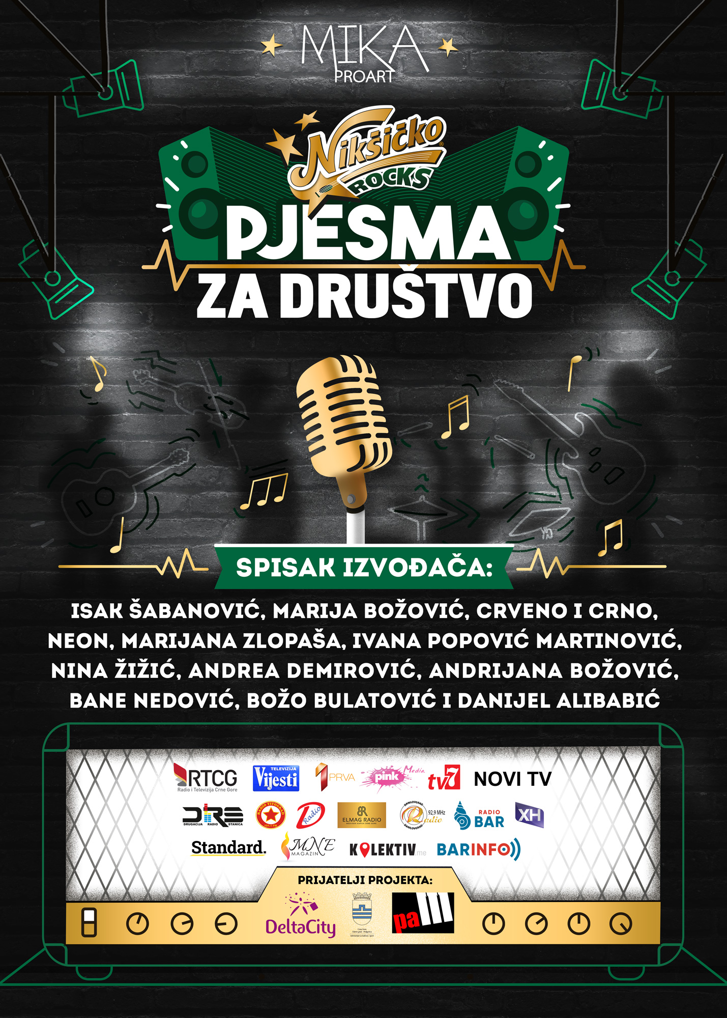 Sekretarijat za kulturu i sport Glavnog grada podržao projekat “Nikšićko pivo rocks: pjesma za društvo”