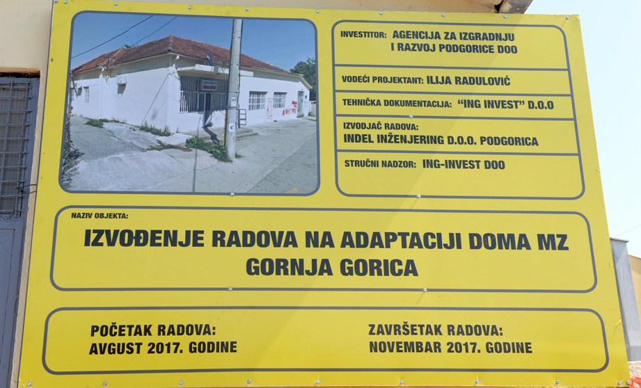 Počela rekonstrukcija Doma u Gornjoj Gorici, prave se ambulanta, apoteka, pošta, klub penzionera, kancelarija za mlade…