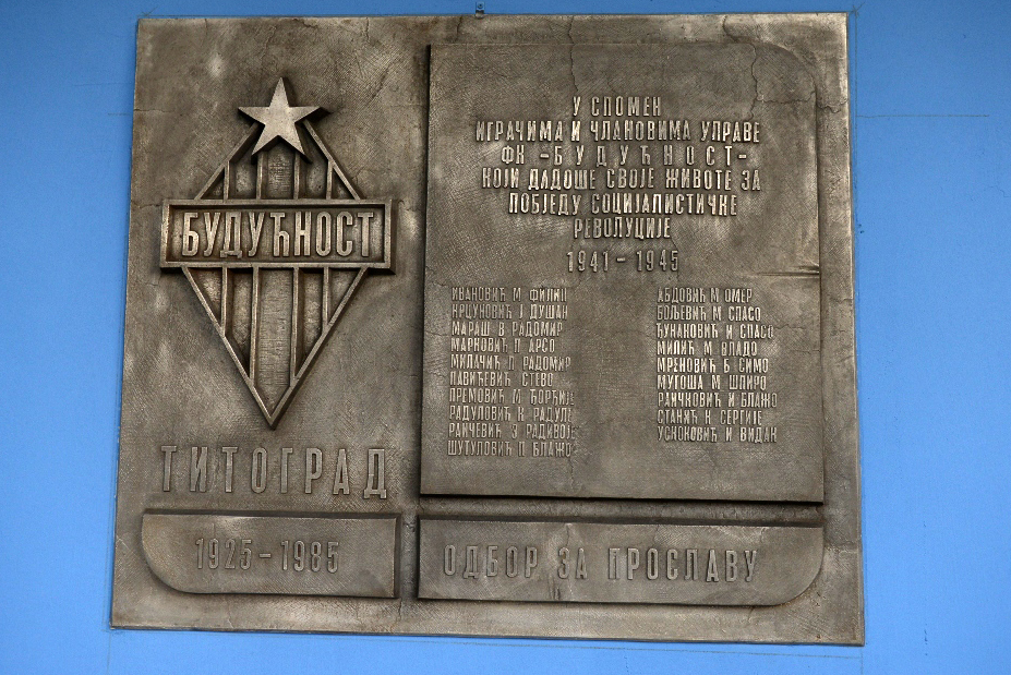 The Capital proud of an anti-fascist tradition; Memorial plaque to players of FC "Budućnost" and part of Njegoševa street near the city stadium renovated