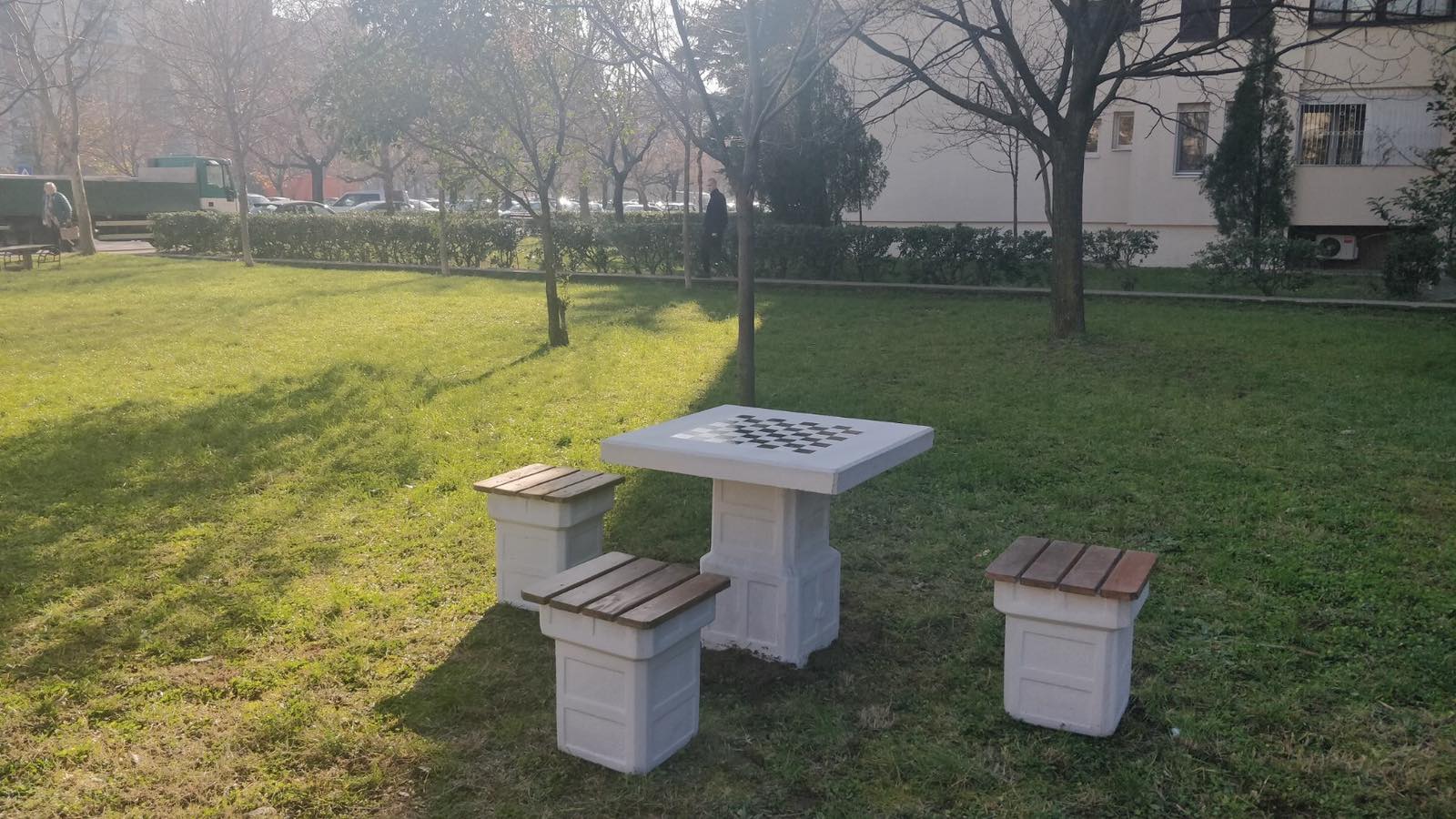Table tennis and chess tables placed in several  city locations