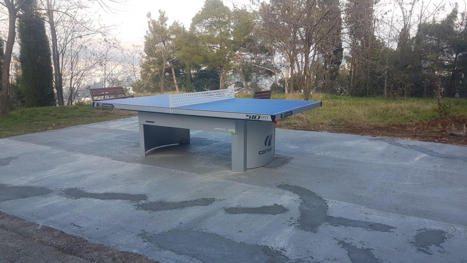 Table tennis and chess tables placed in several  city locations