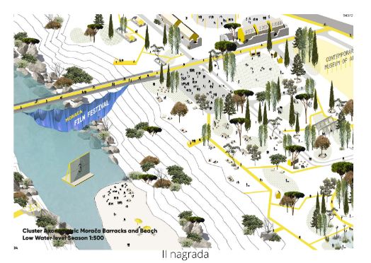 The best conceptual solutions selected at the international competition for arrangement of the riverfront of Morača